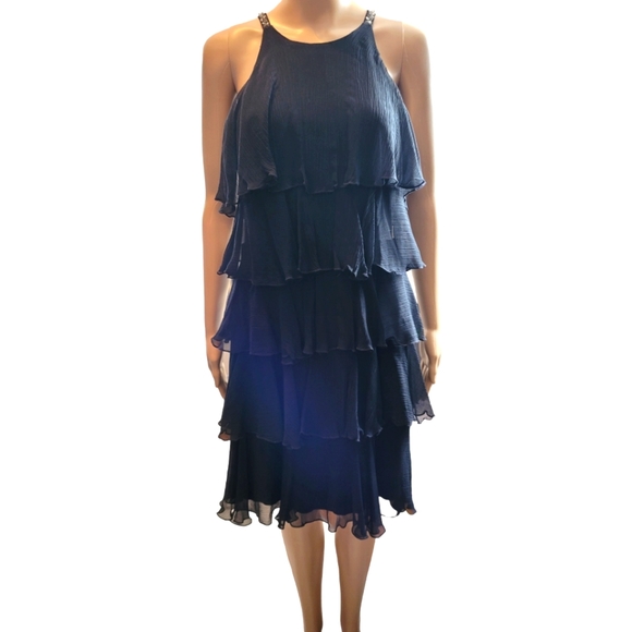 BCBG Maxazria black ruffles dress size S - Picture 1 of 7